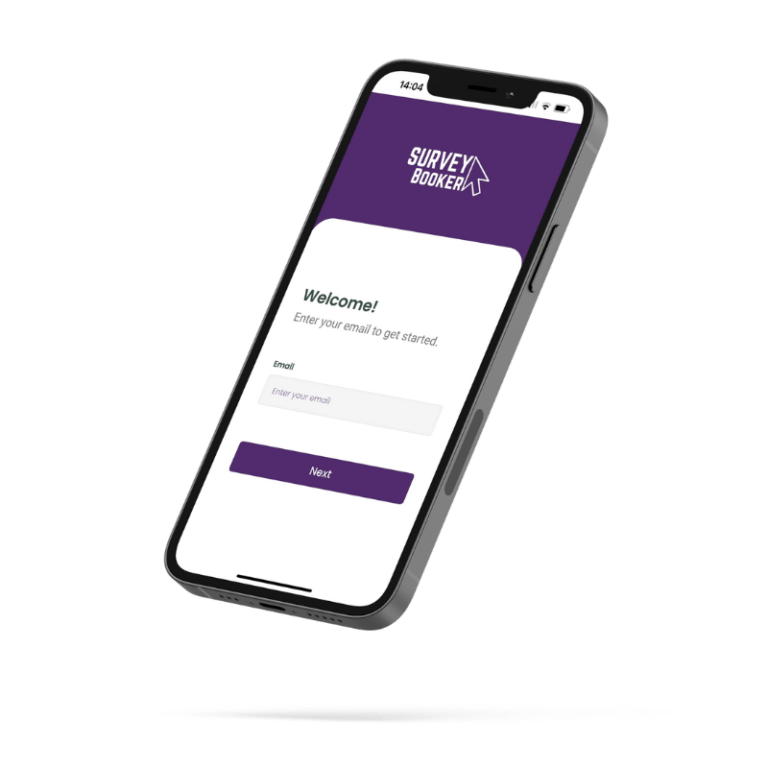 Survey Booker mobile app on iphone