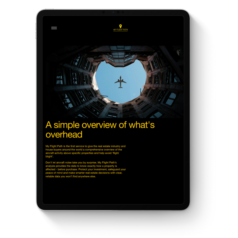 My Flight Path property aircraft activity report shown on an iPad