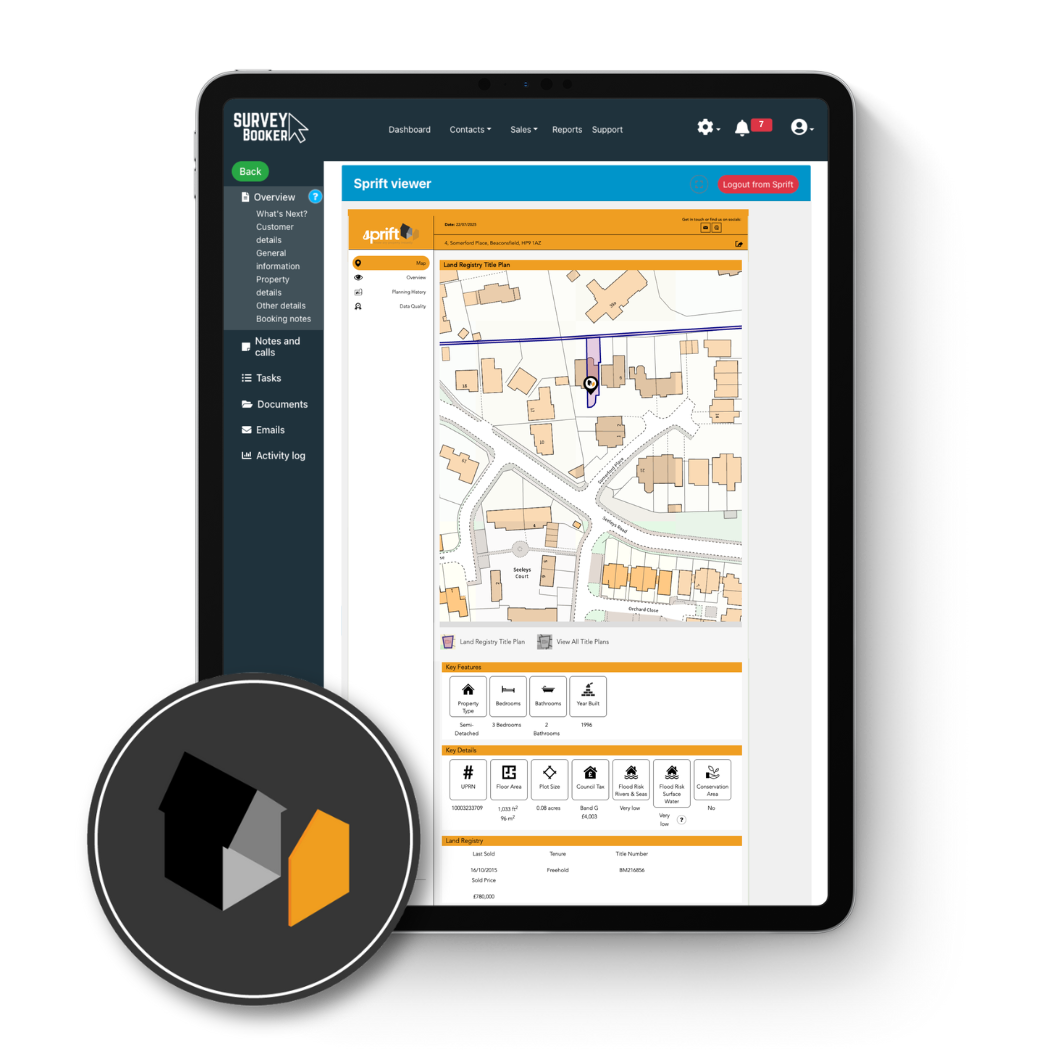 Sprift market intelligence on tablet