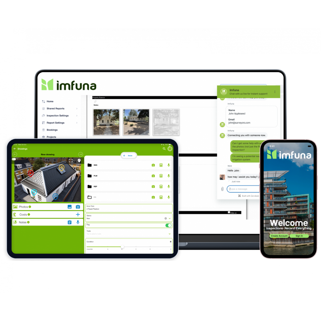 Imfuna displayed across desktop, tablet and mobile devices