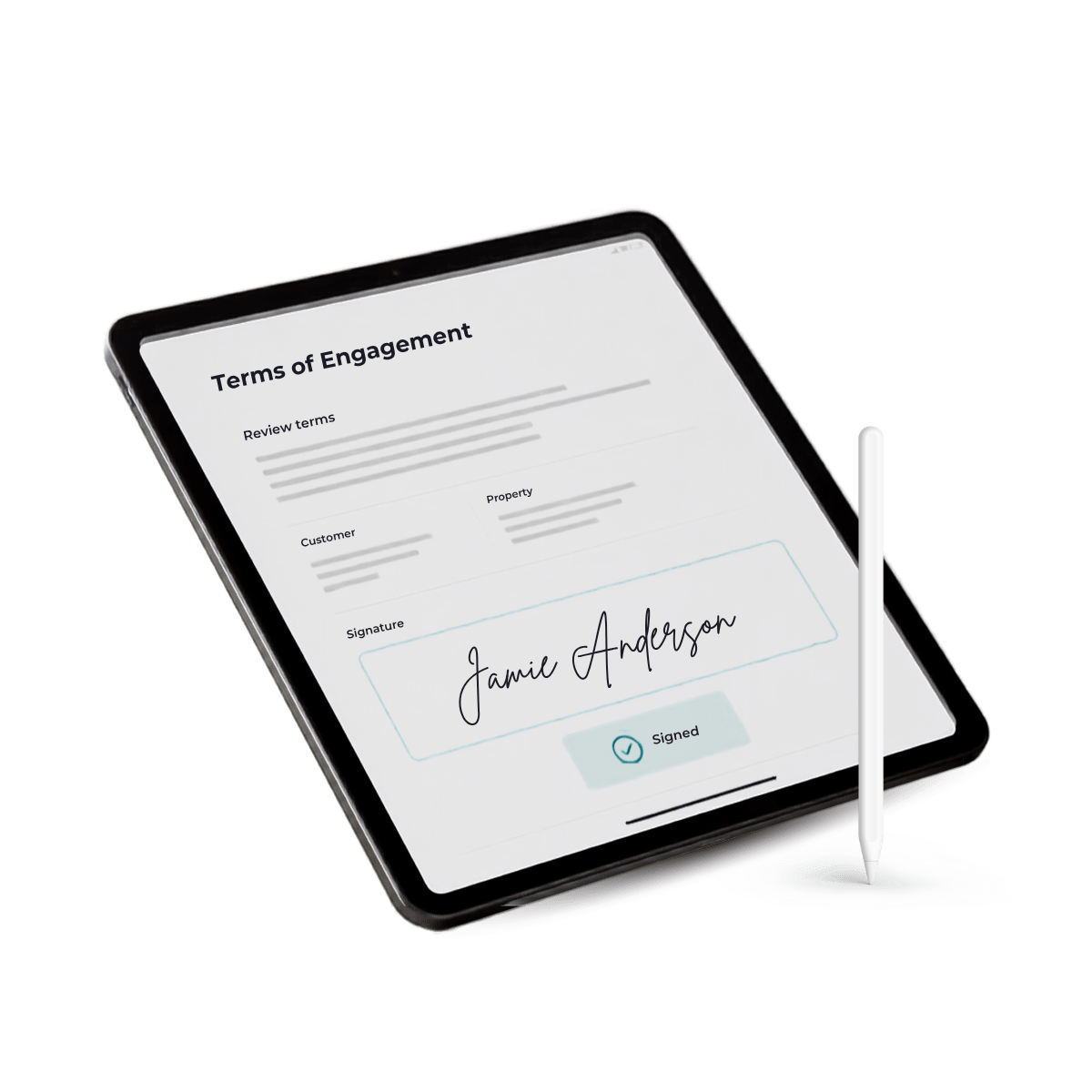 Digital terms of engagement connected to the Survey Booker job record