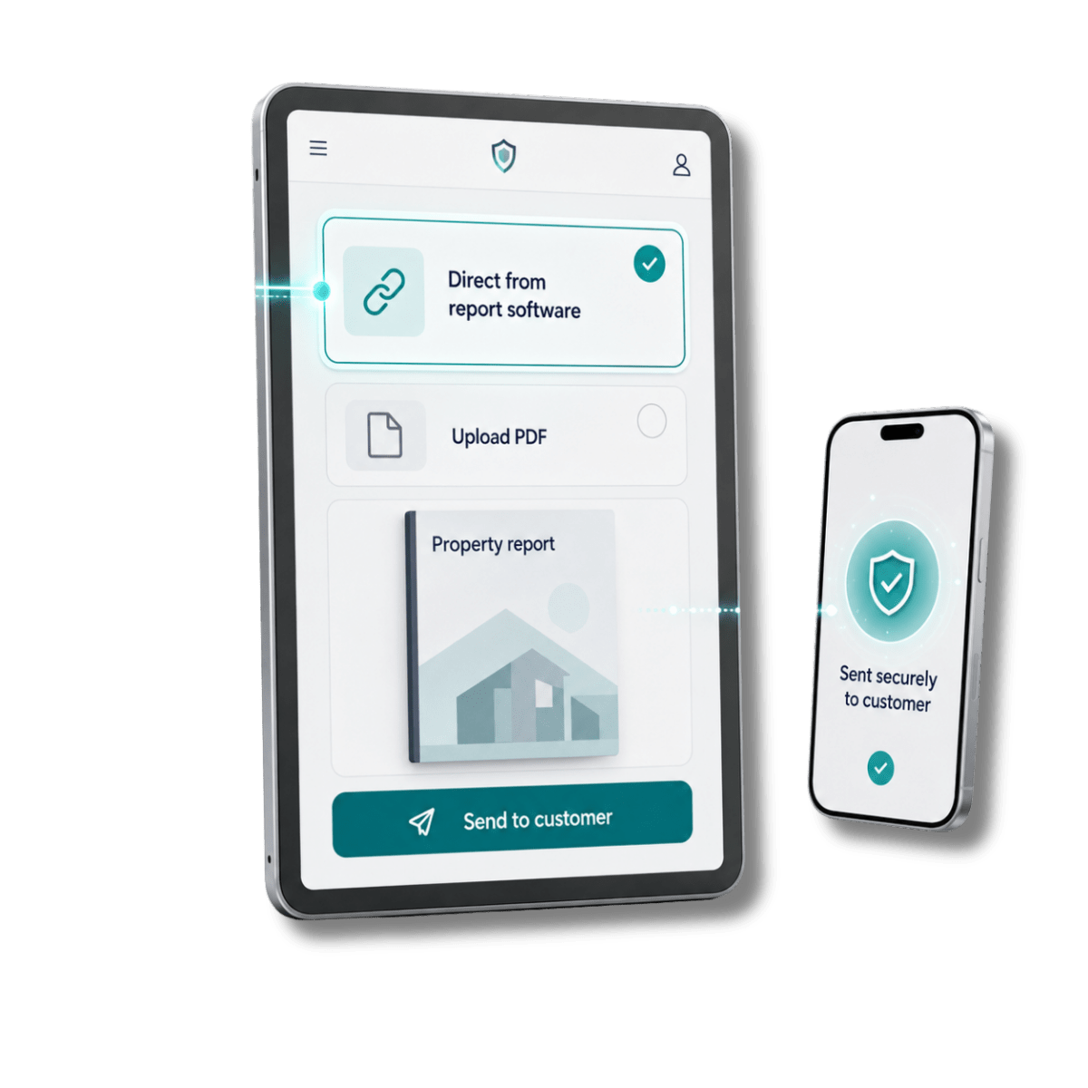 Property report submitted into the connected Survey Booker job record