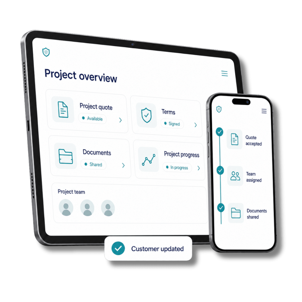 Survey Booker project customer portal and document collaboration