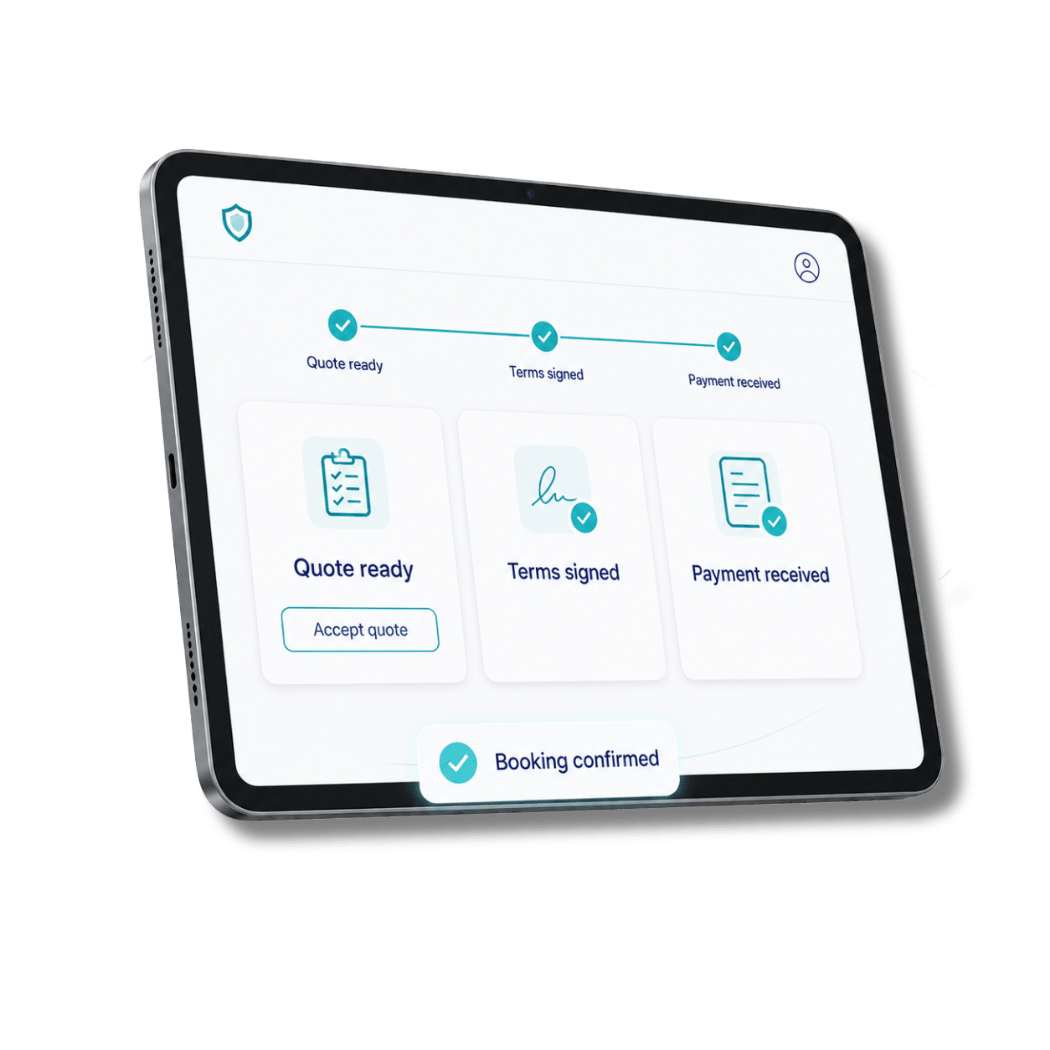 Survey Booker quote, terms and payment management