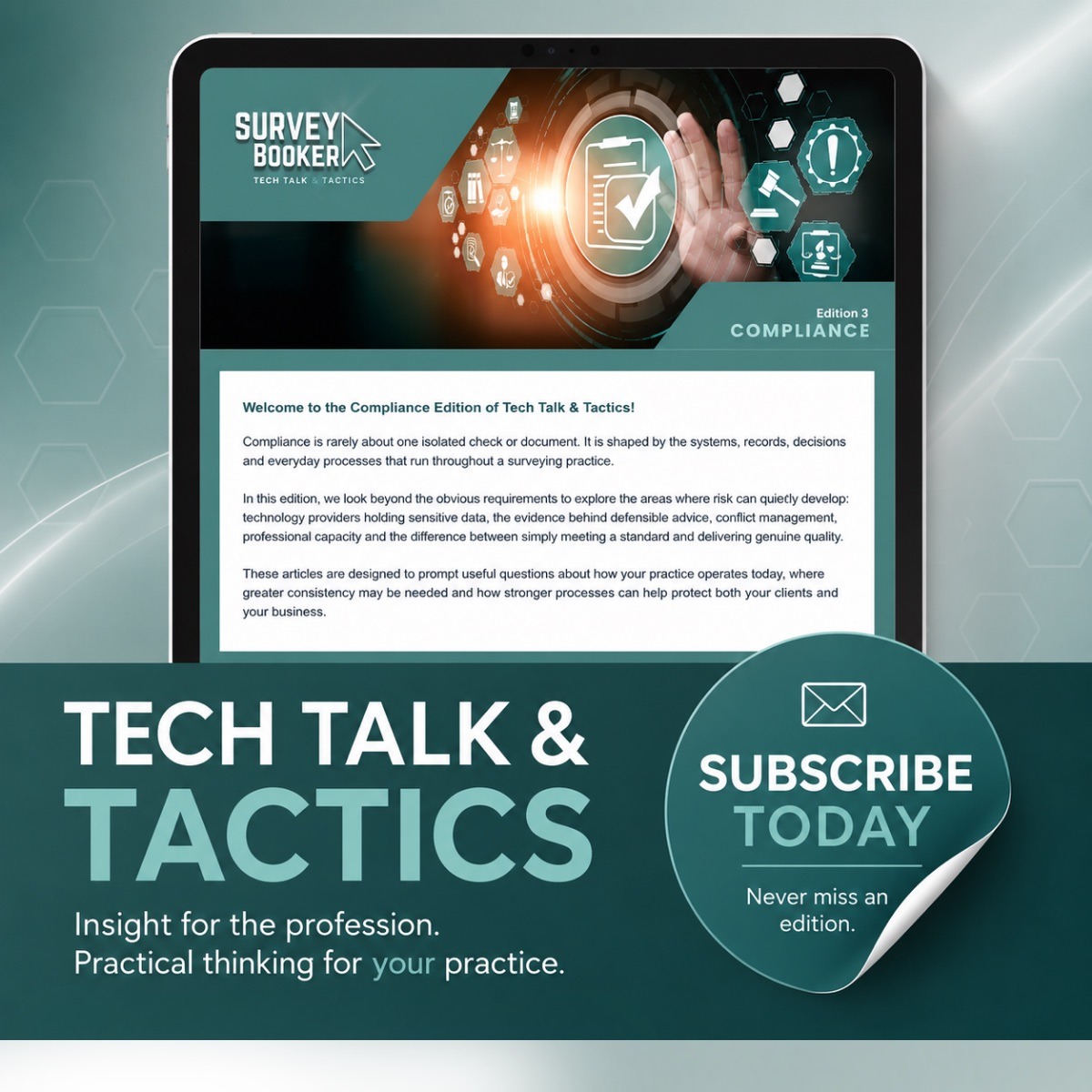 Tech Talk and Tactics Survey Booker newsletter preview