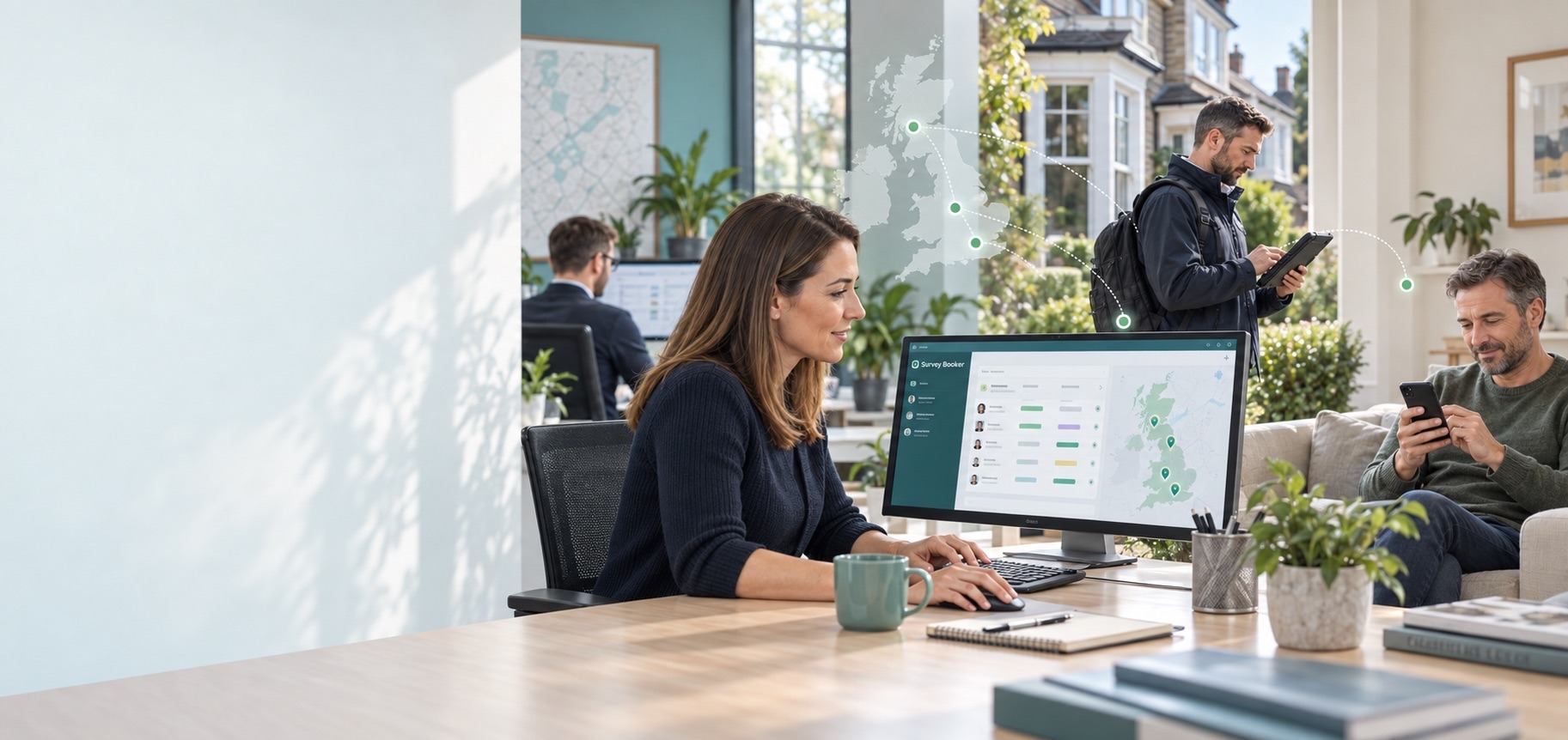 Surveying firm managing work across a connected network of external panel surveyors